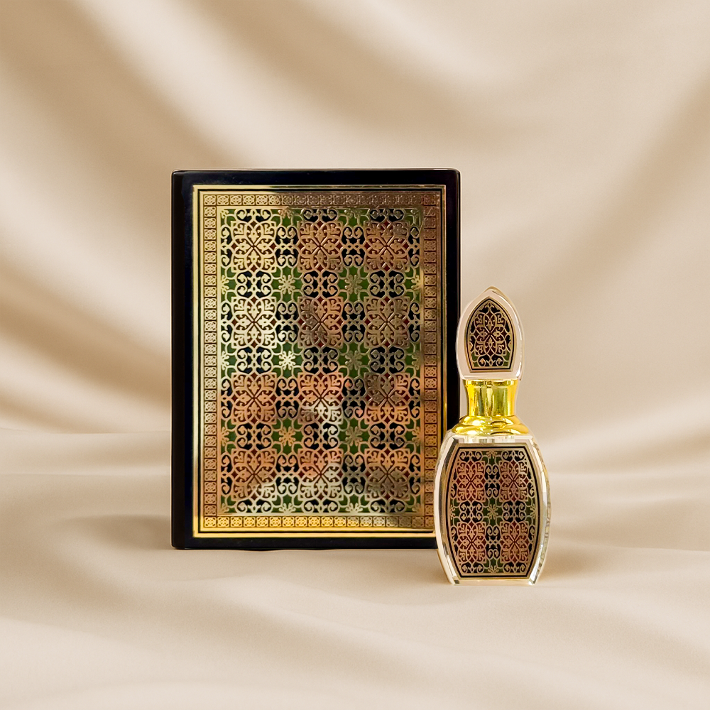 Glass Bottle Decorated with Metal