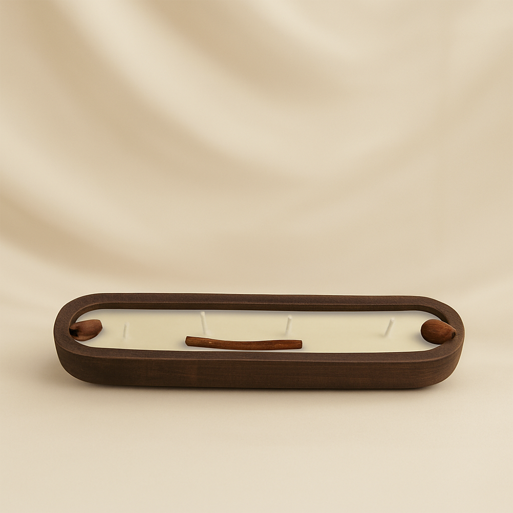 Scented wooden candle