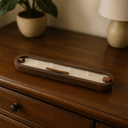 Scented wooden candle