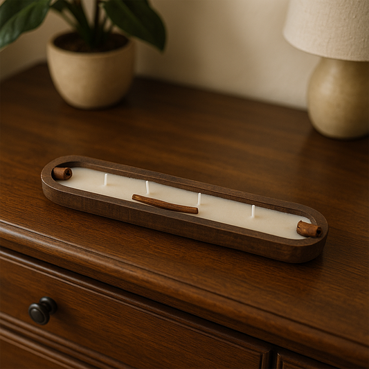 Scented wooden candle