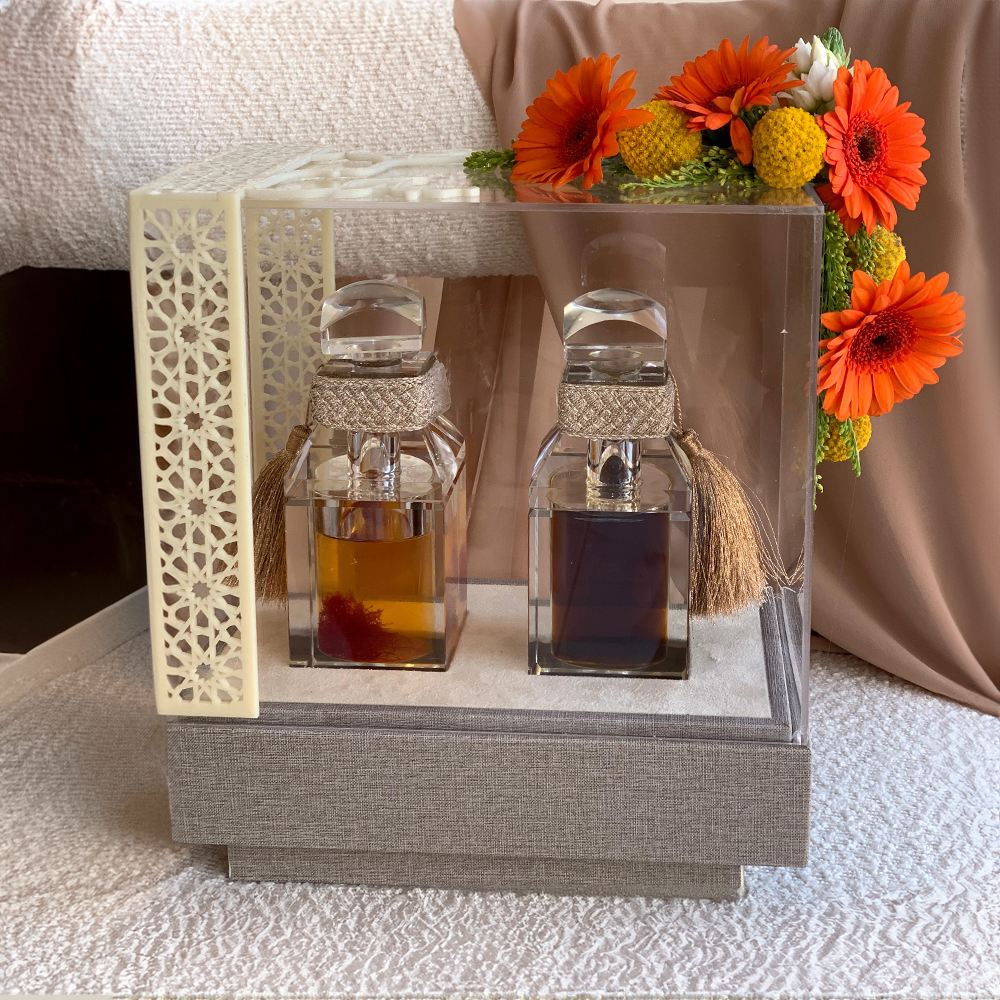 Leather and Acrylic Oil Box