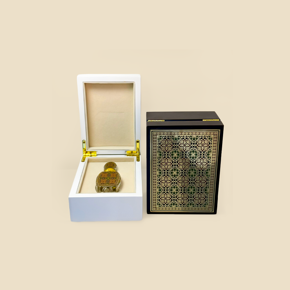 Glass Bottle Decorated with Metal