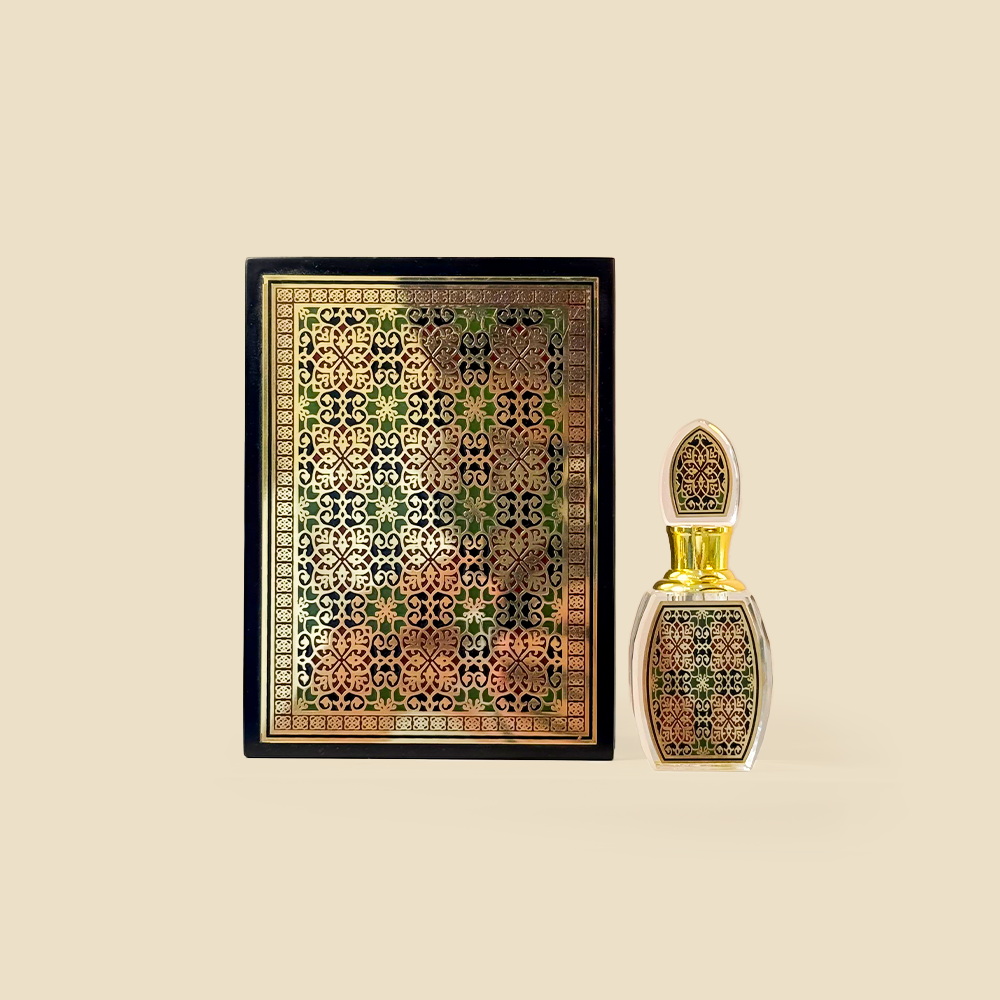 Glass Bottle Decorated with Metal