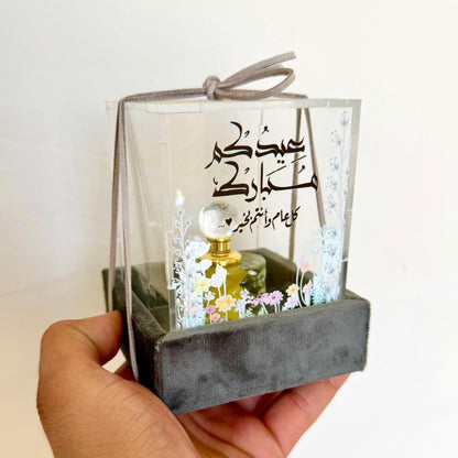Custom Velvet & Acrylic Box with Crystal Bottle
