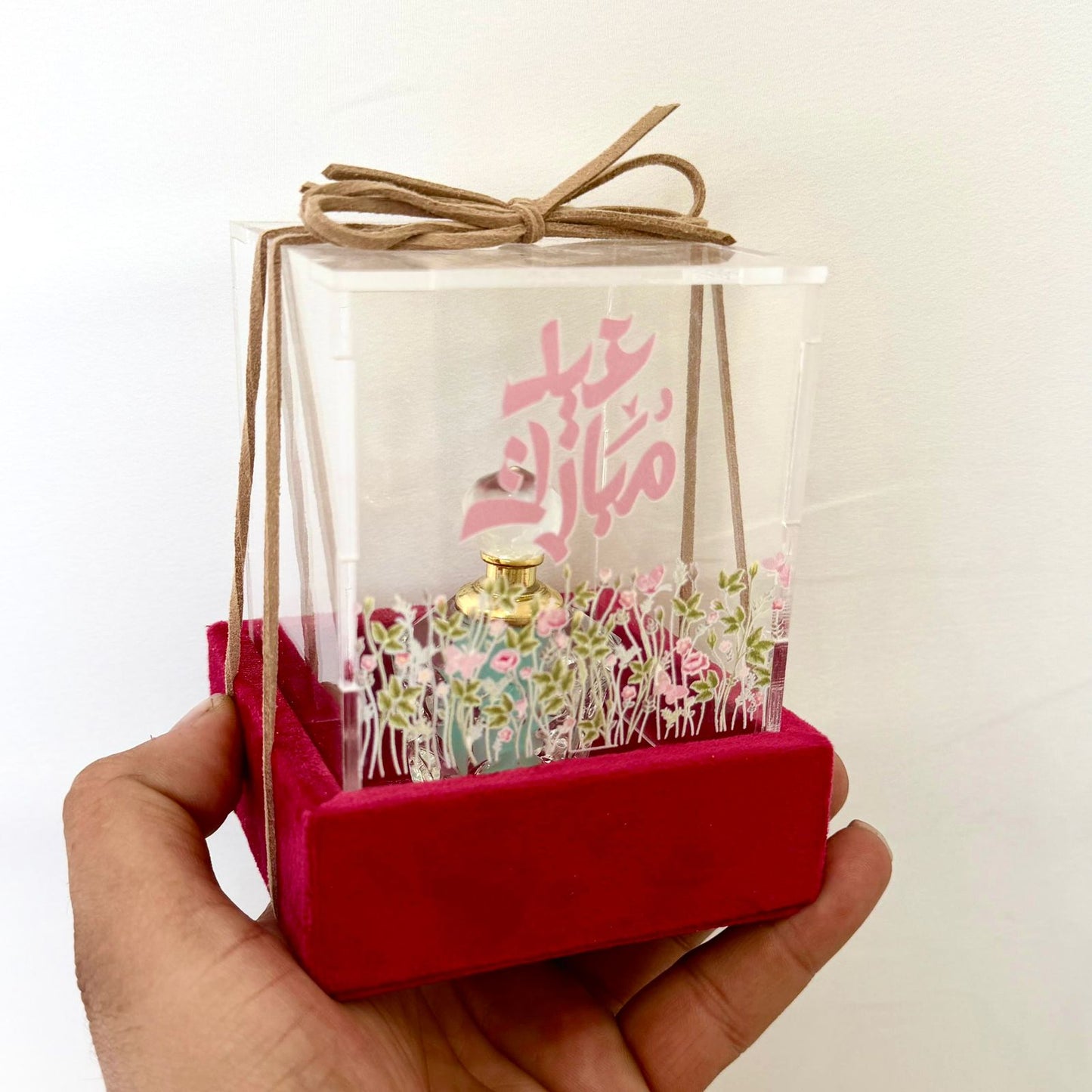 Custom Velvet & Acrylic Box with Crystal Bottle