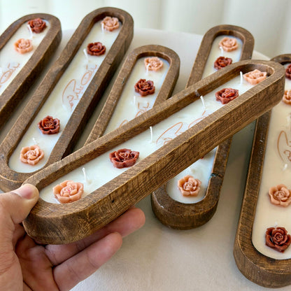 Scented wooden candle