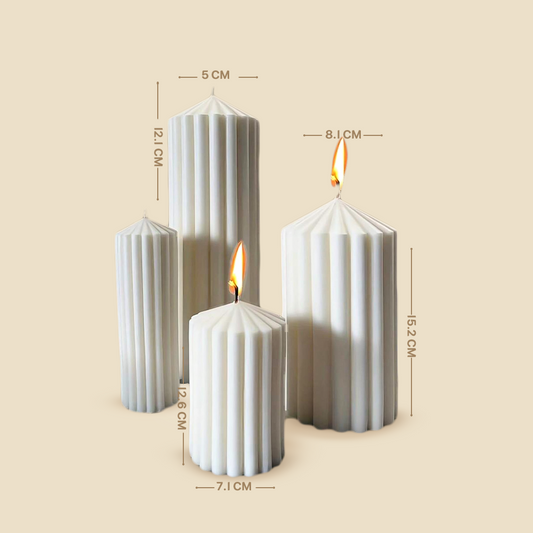 Bold-striped pillar candles