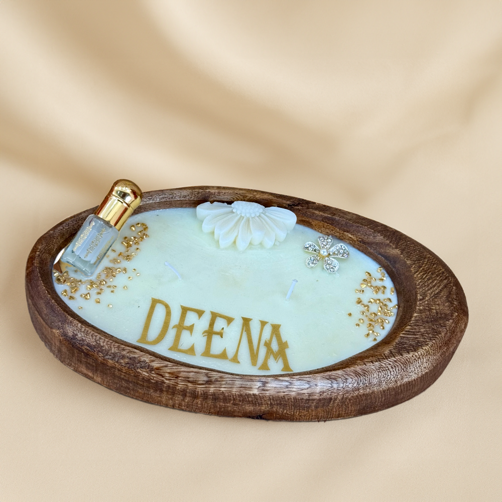 Oval scented candle