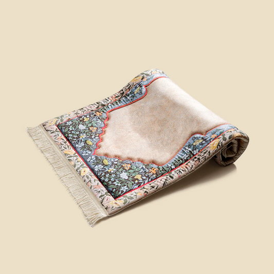 سجادة صلاة فاخرة بتصميم زهور